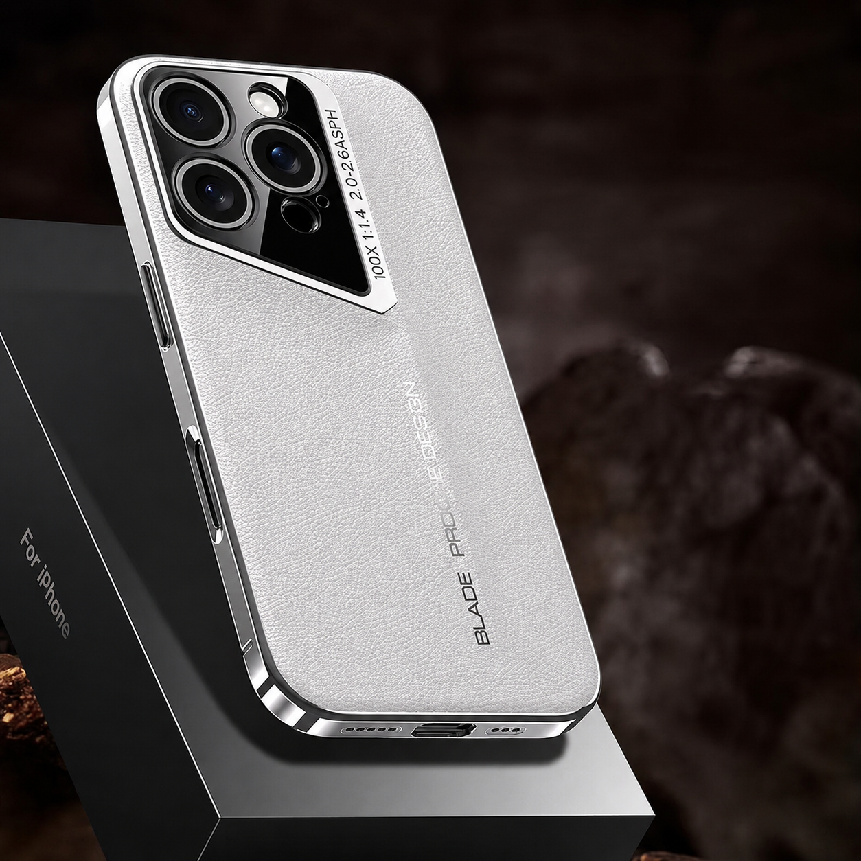 Luxury iPhone Case Electroplated Genuine Leather Shockproof Protective Cover Hard Back Slim Design Camera Lens Protection Anti Slip Grip