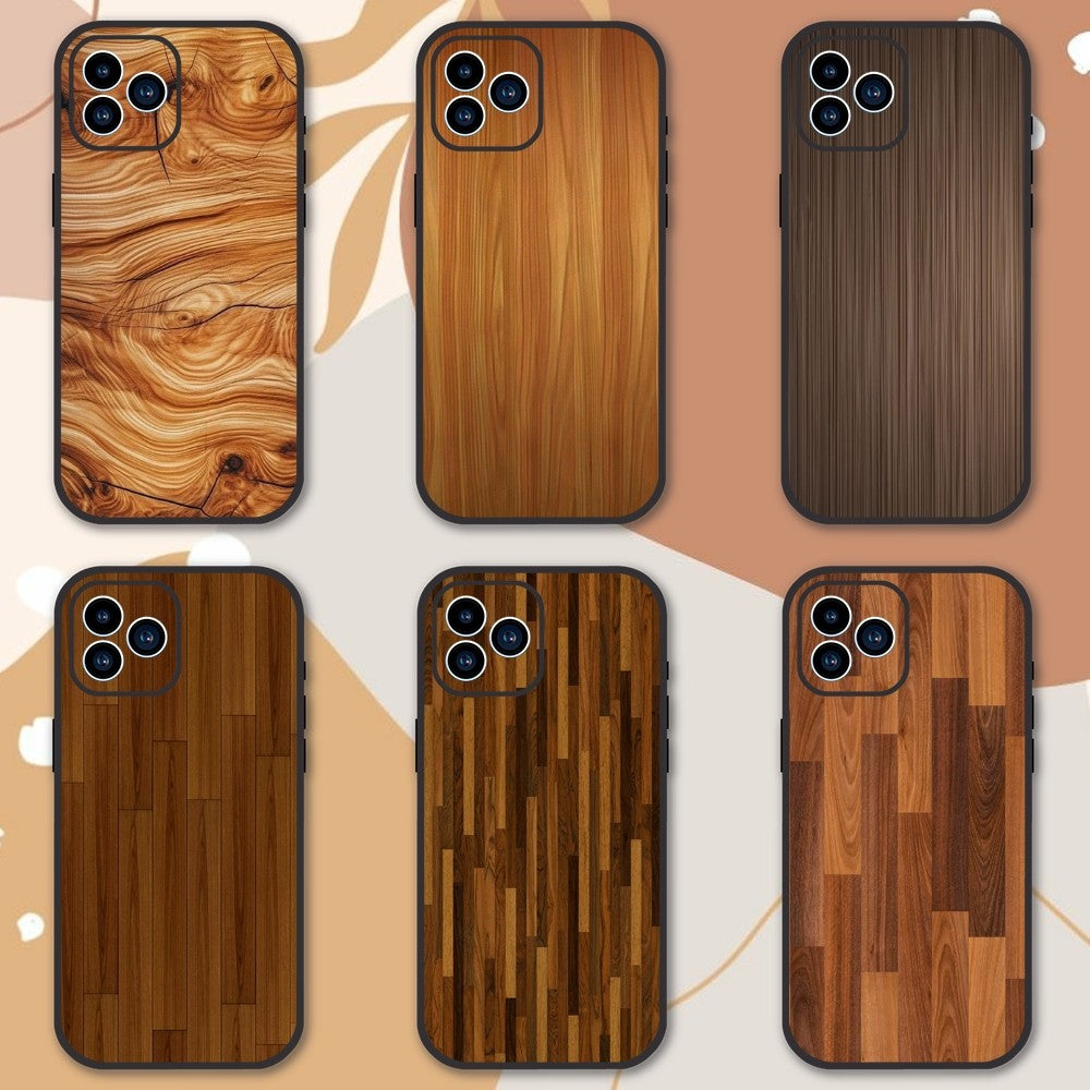 Luxury iPhone Case MagSafe Compatible Bamboo Wood Grain Shockproof Protective Cover Metallic Frame Camera Lens Protection Slim Natural Design