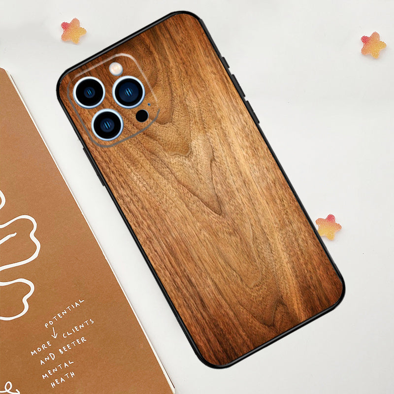 Luxury iPhone Case MagSafe Compatible Bamboo Wood Grain Shockproof Protective Cover Metallic Frame Camera Lens Protection Slim Natural Design