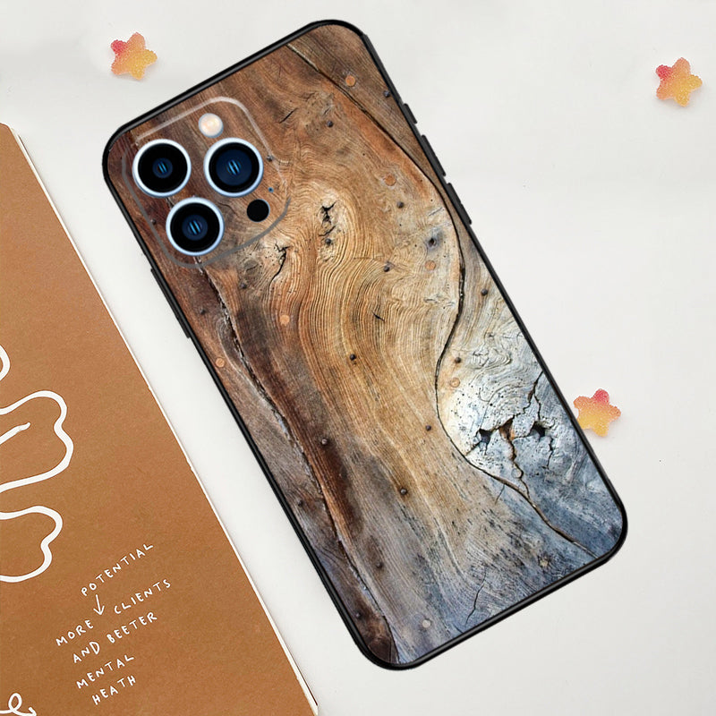 Luxury iPhone Case MagSafe Compatible Bamboo Wood Grain Shockproof Protective Cover Metallic Frame Camera Lens Protection Slim Natural Design