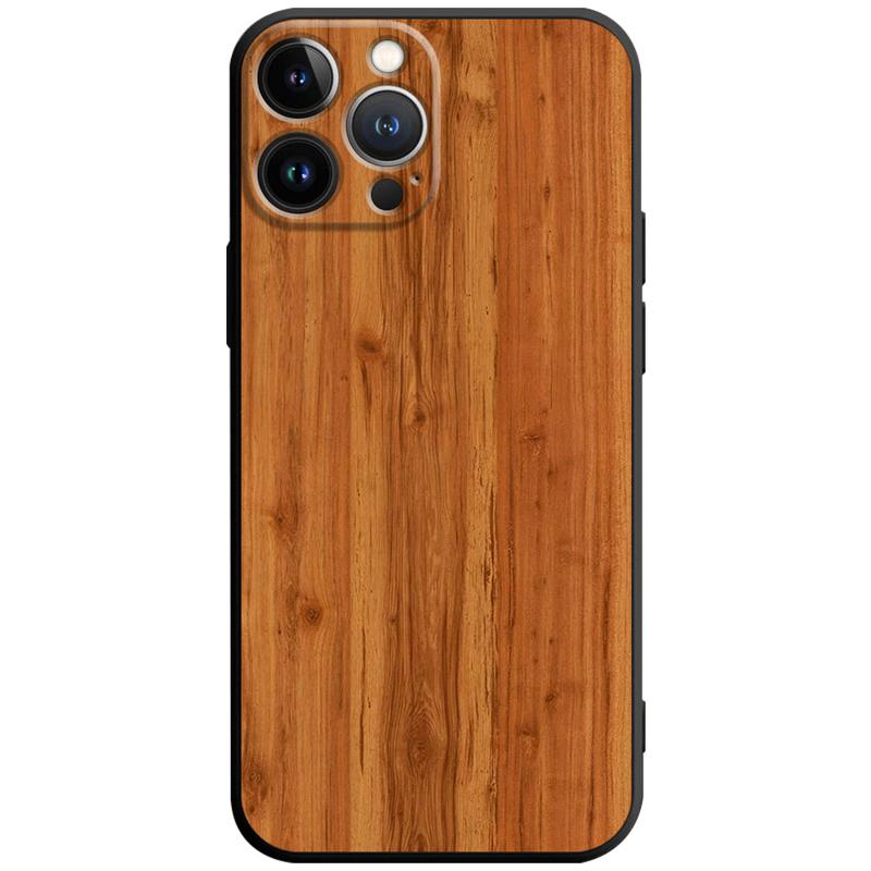 Luxury iPhone Case MagSafe Compatible Bamboo Wood Grain Shockproof Protective Cover Metallic Frame Camera Lens Protection Slim Natural Design