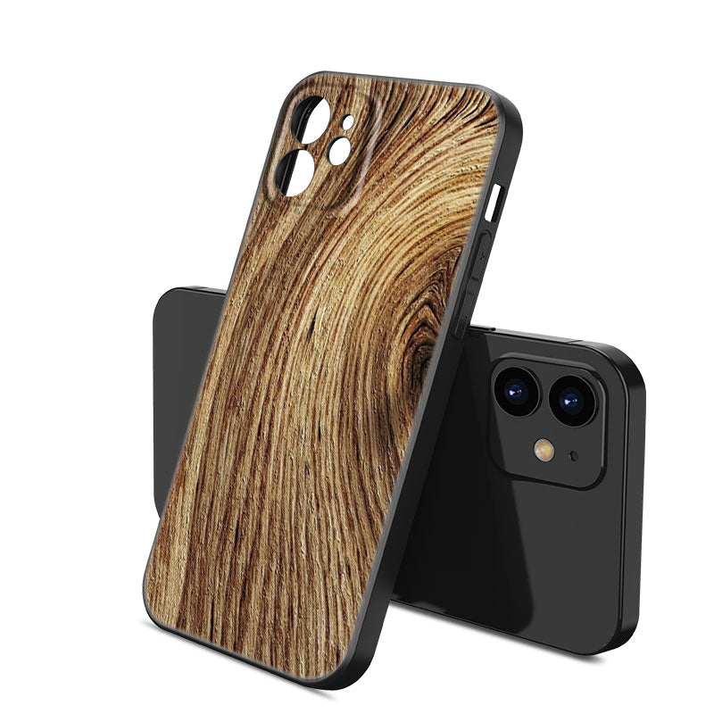 Luxury iPhone Case MagSafe Compatible Bamboo Wood Grain Shockproof Protective Cover Metallic Frame Camera Lens Protection Slim Natural Design