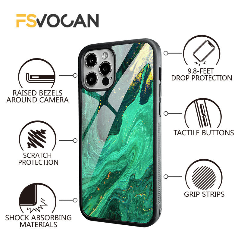 Luxury iPhone Case MagSafe Compatible Black Marble Texture Shockproof Protective Cover Gold Edge Design Camera Lens Protection 3D Grip Slim Profile
