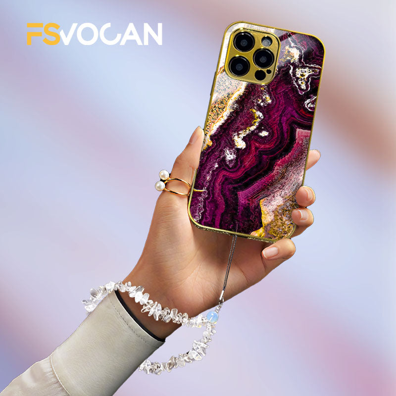Luxury iPhone Case MagSafe Compatible Black Marble Texture Shockproof Protective Cover Gold Edge Design Camera Lens Protection 3D Grip Slim Profile
