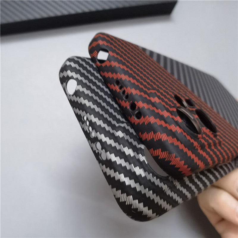Luxury iPhone Case MagSafe Compatible Carbon Fiber Texture Matte Shockproof Protective Cover Hard PC Camera Lens Protection Slim Design