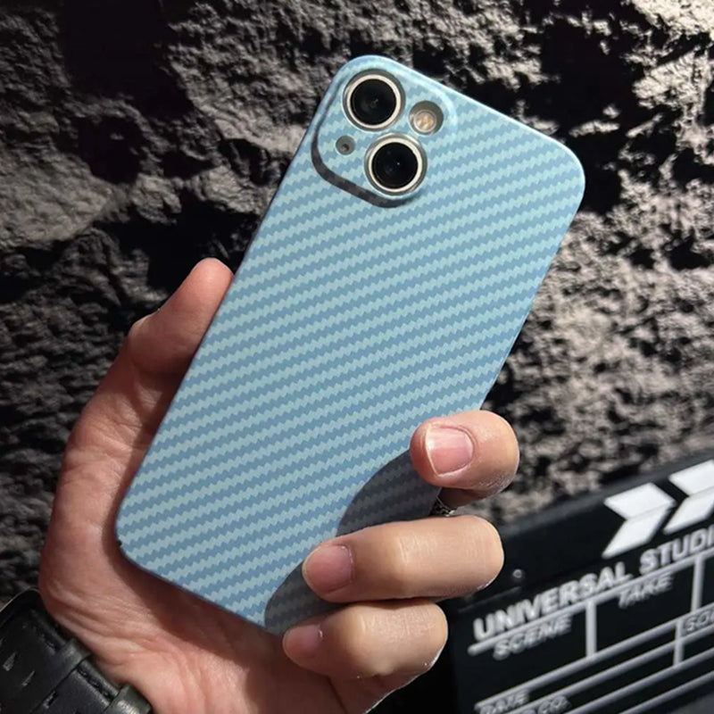 Luxury iPhone Case MagSafe Compatible Carbon Fiber Texture Matte Shockproof Protective Cover Hard PC Camera Lens Protection Slim Design