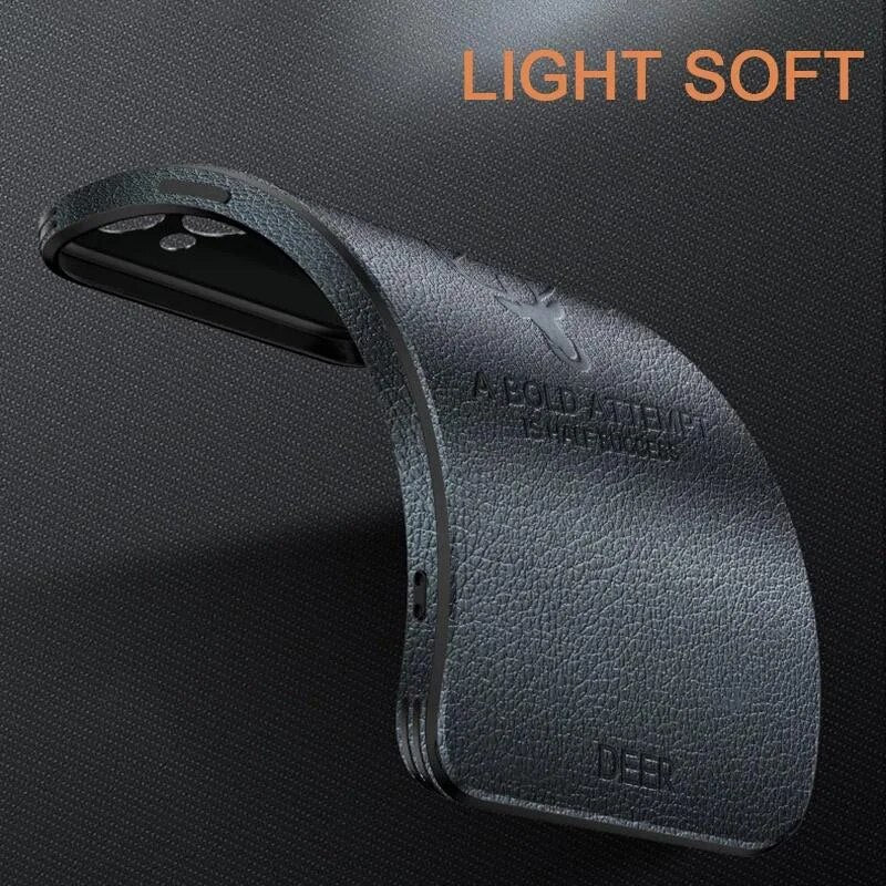 Luxury iPhone Case MagSafe Compatible Deer Leather Texture Shockproof Protective Cover Camera Lens Protection Ultra Thin Slim Design