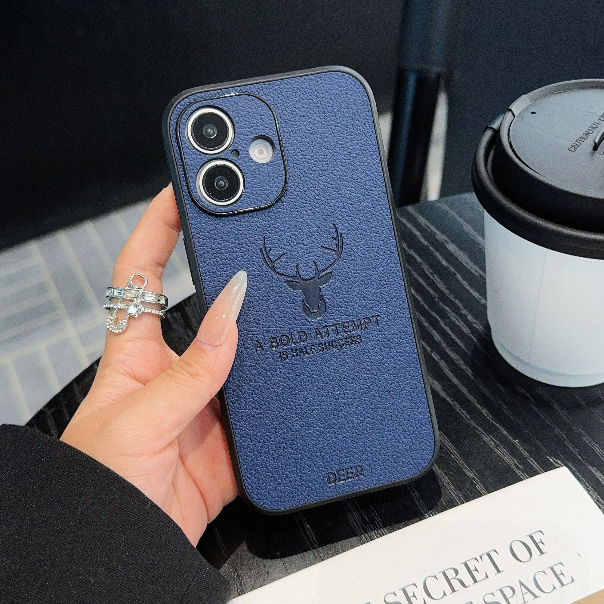 Luxury iPhone Case MagSafe Compatible Deer Leather Texture Shockproof Protective Cover Camera Lens Protection Ultra Thin Slim Design
