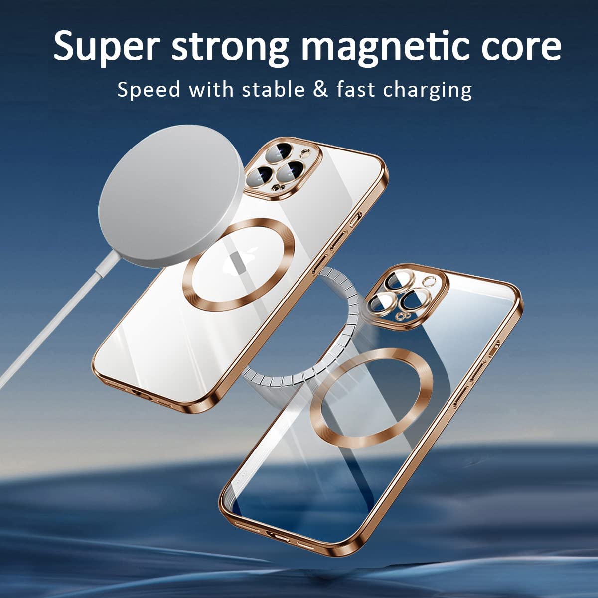 Luxury iPhone Case MagSafe Compatible Double-Sided Tempered Glass Metal Frame Shockproof Protective Cover 360 Full Body Magnetic Fit Camera Lens Protection Ultra Thin