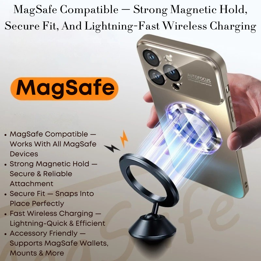 Luxury iPhone Case MagSafe Compatible Electroplated Glass Magnetic Shockproof Cover Camera Lens Protection Slim Reflective Hard Back