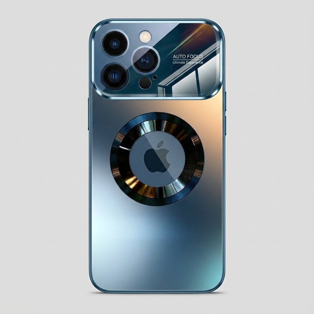 Luxury iPhone Case MagSafe Compatible Electroplated Glass Magnetic Shockproof Cover Camera Lens Protection Slim Reflective Hard Back