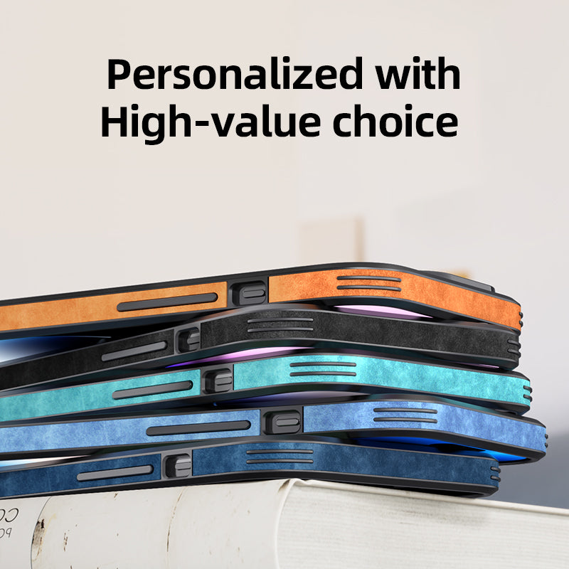 Luxury iPhone Case MagSafe Compatible Genuine Leather Shockproof Protective Cover Camera Lens Protection Slim Design