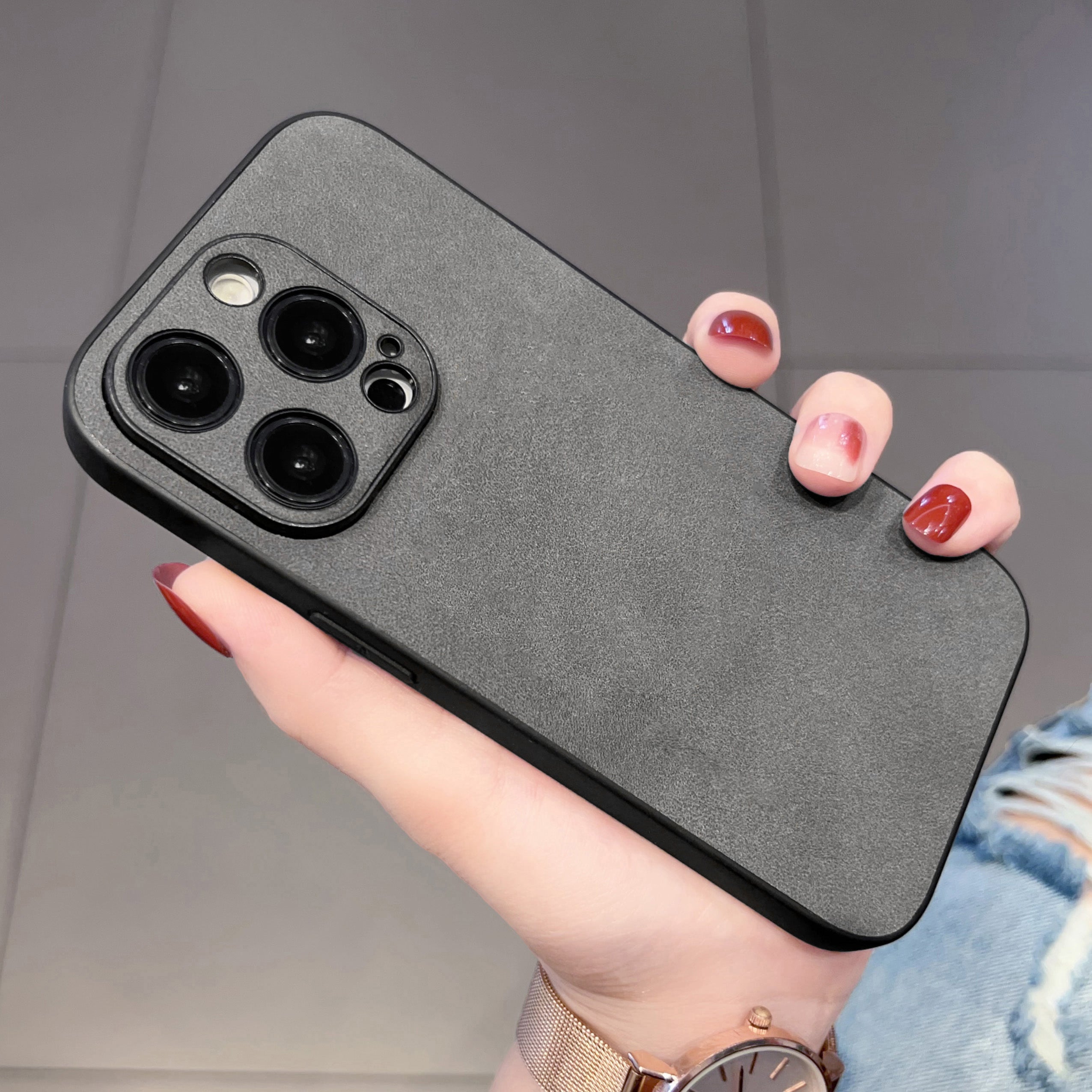 Luxury iPhone Case MagSafe Compatible Genuine Leather Shockproof Protective Cover Camera Lens Protection Slim Design