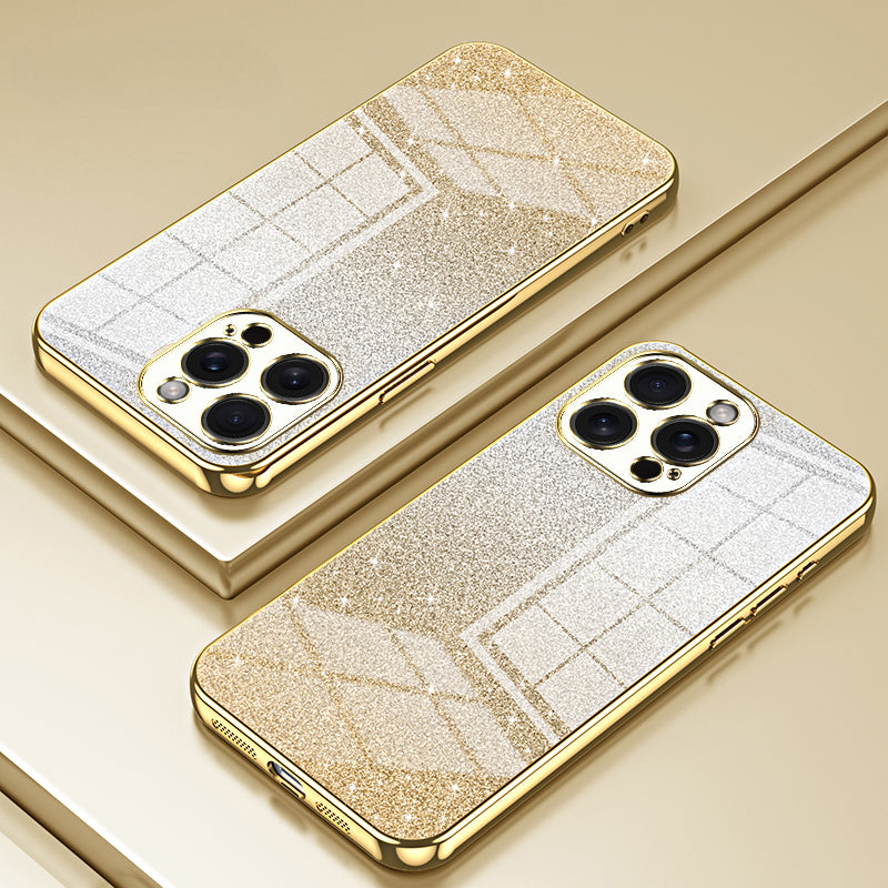 Luxury iPhone Case MagSafe Compatible Glitter TPU Shockproof Protective Cover Camera Lens Protection Slim Design