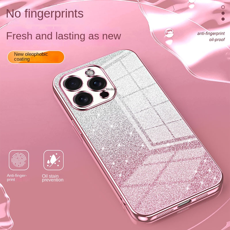 Luxury iPhone Case MagSafe Compatible Glitter TPU Shockproof Protective Cover Camera Lens Protection Slim Design