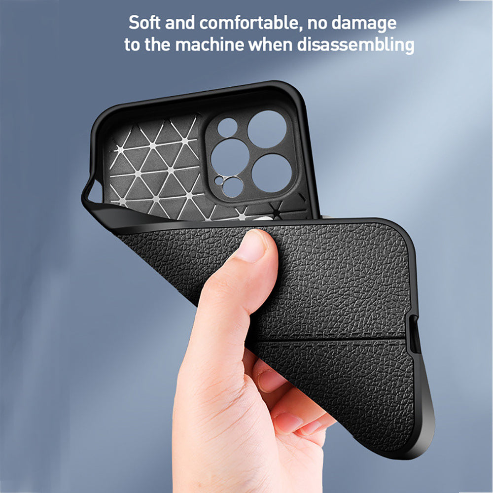Luxury iPhone Case MagSafe Compatible Leather Texture Sliding Camera Cover Shockproof Protective Cover Camera Lens Protection Slim Design