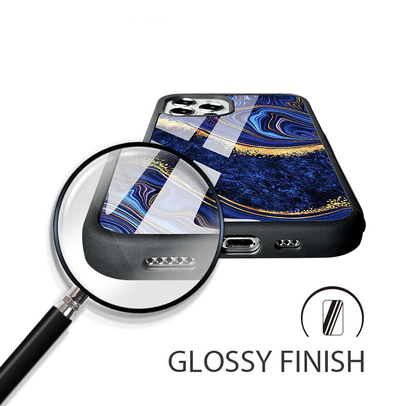 Luxury iPhone Case MagSafe Compatible Marble Texture Shockproof Protective Cover Gold Frame Design Camera Lens Protection Slim Profile
