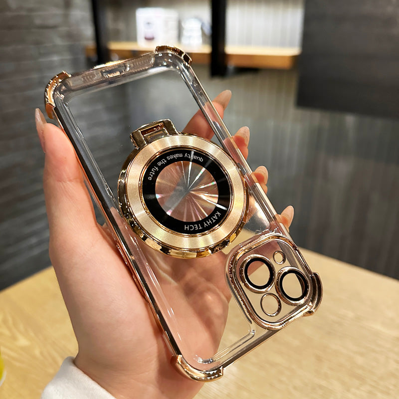 Luxury iPhone Case MagSafe Compatible Matte Ring Stand Shockproof Protective Cover Hard PC Camera Lens Protection Ultra Thin Slim Design