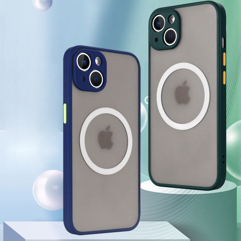Luxury iPhone Case MagSafe Compatible Matte Shockproof Protective Cover Camera Lens Protection Slim Magnetic Design