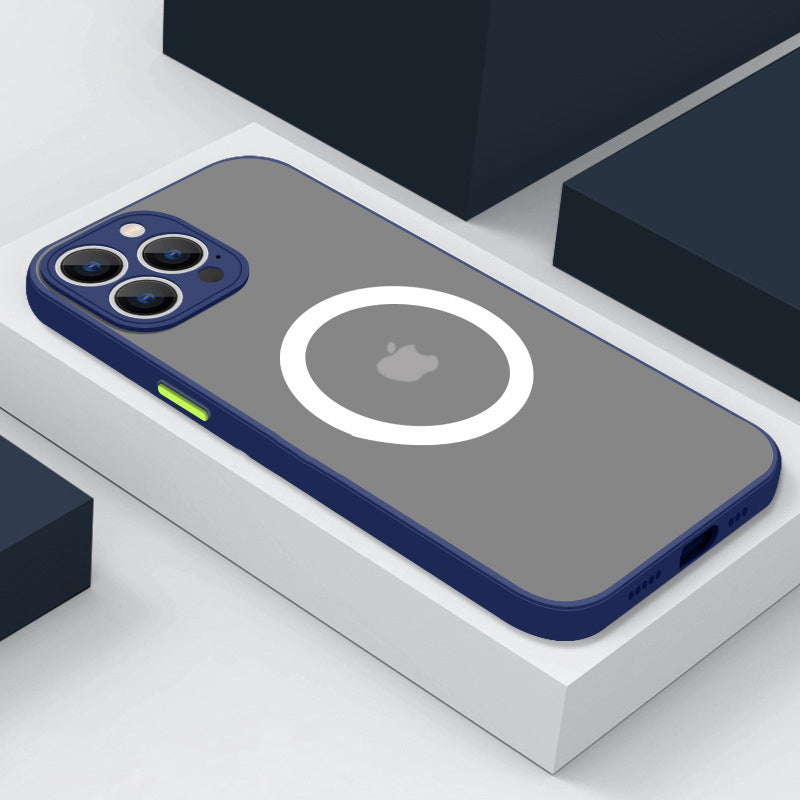 Luxury iPhone Case MagSafe Compatible Matte Shockproof Protective Cover Camera Lens Protection Slim Magnetic Design