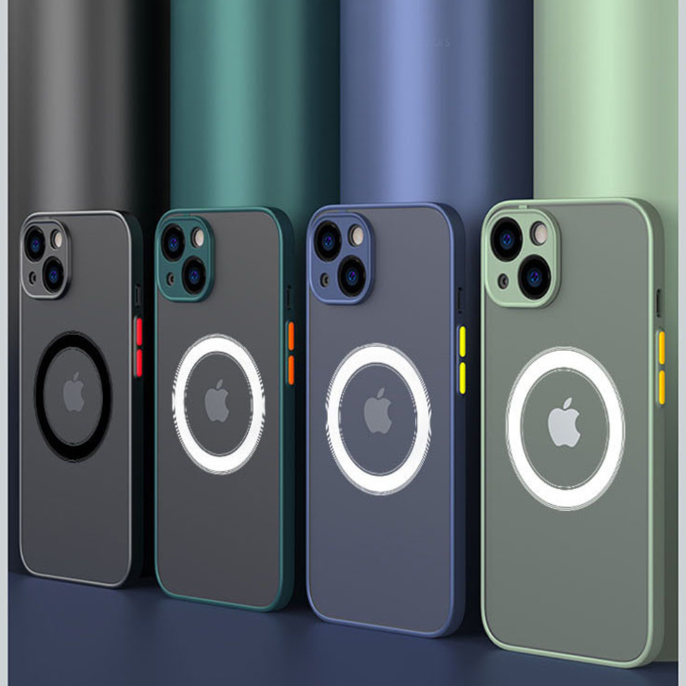 Luxury iPhone Case MagSafe Compatible Matte Shockproof Protective Cover Camera Lens Protection Slim Magnetic Design