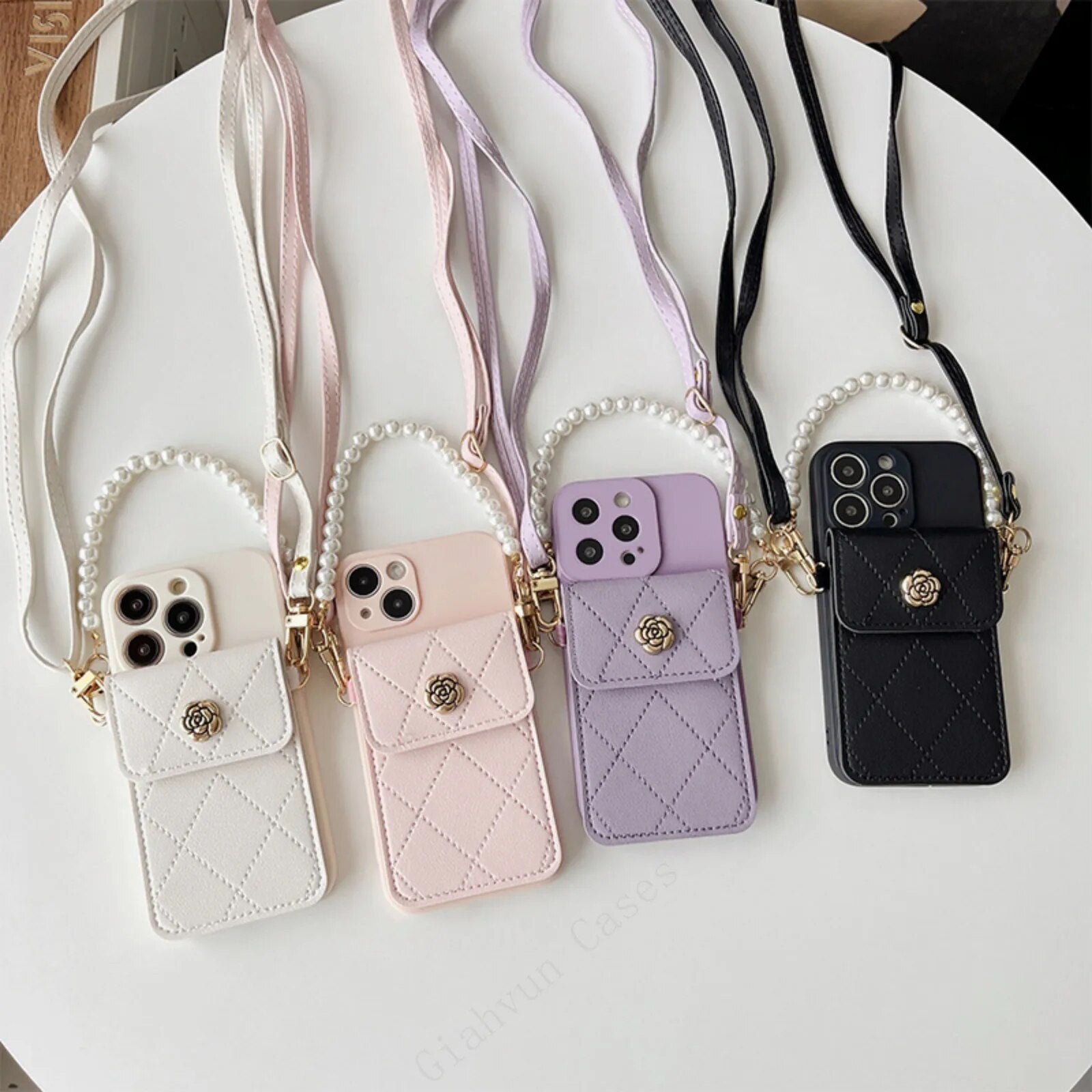 Luxury iPhone Case Wallet MagSafe Compatible Crossbody Strap Card Holder Shockproof Protective Cover 3D Metal Design Camera Lens Protection Slim Profile