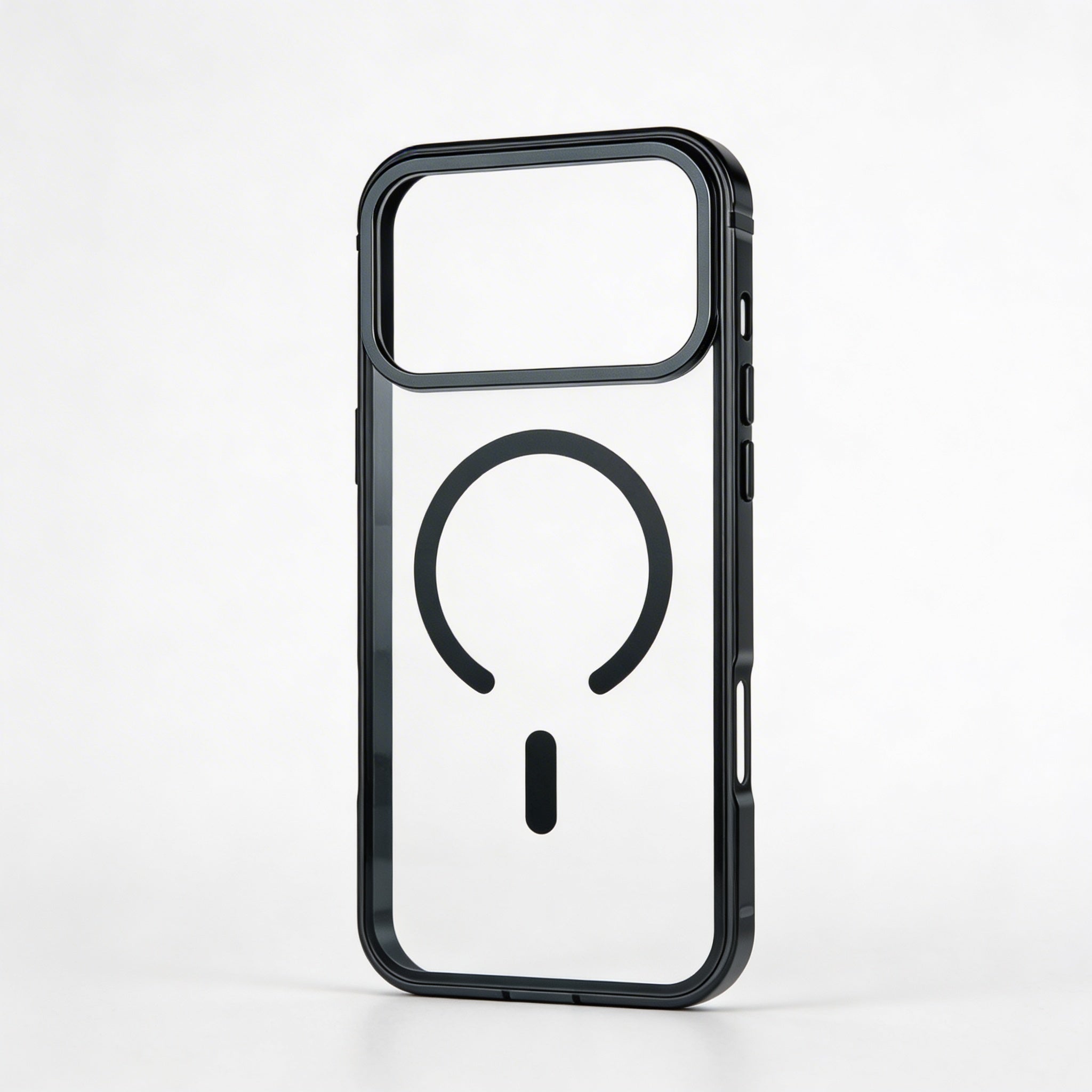 Metal Frame Magnetic Case Compatible with iPhone 17 Pro Max – Clear Back Protective Phone Cover