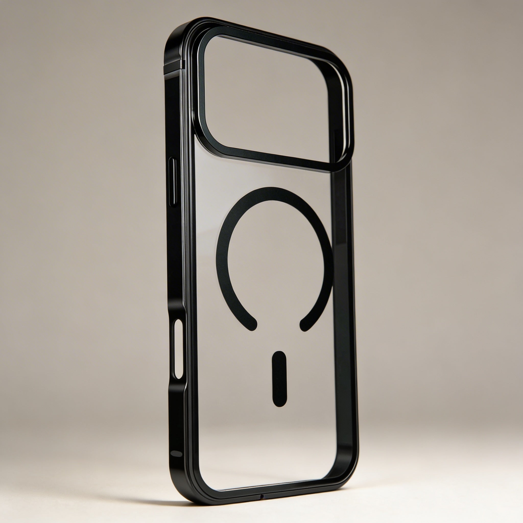 Metal Frame Magnetic Case Compatible with iPhone 17 Pro Max – Clear Back Protective Phone Cover