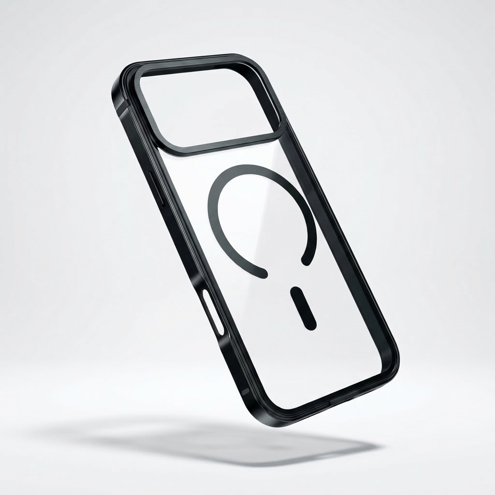 Metal Frame Magnetic Case Compatible with iPhone 17 Pro Max – Clear Back Protective Phone Cover