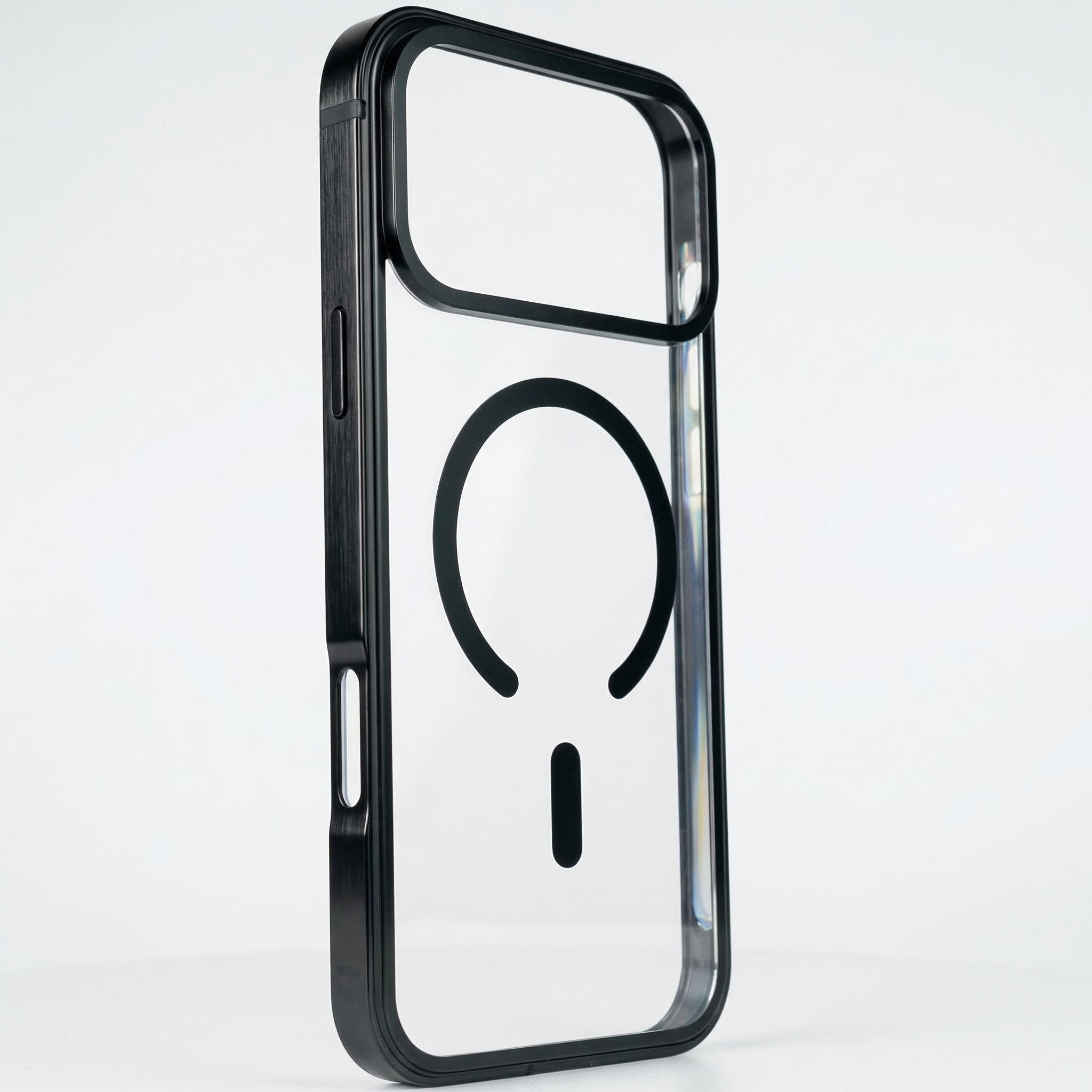 Metal Frame Magnetic Case Compatible with iPhone 17 Pro Max – Clear Back Protective Phone Cover