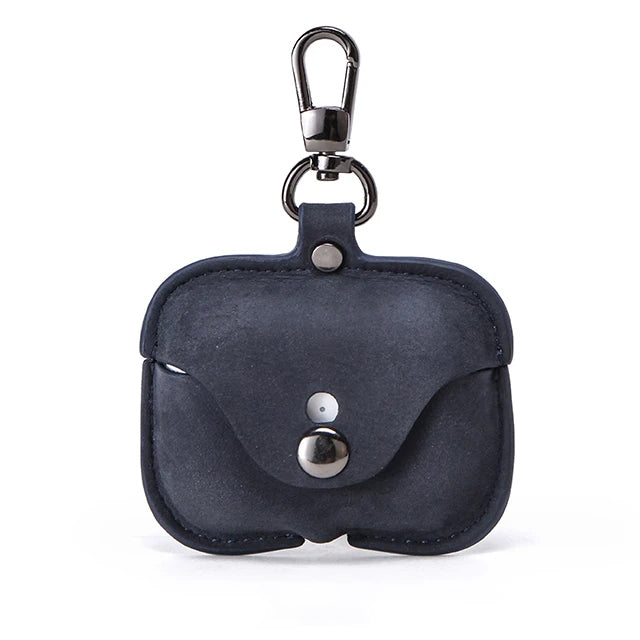 Premium AirPods Case Genuine Leather Protective Cover Keychain Clip Shockproof Slim Design Wireless Charging Compatible