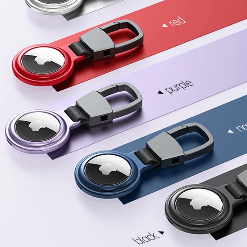 Premium AirTag Case Metal Protective Cover Keychain Clip Shockproof Scratch Resistant Secure Holder
