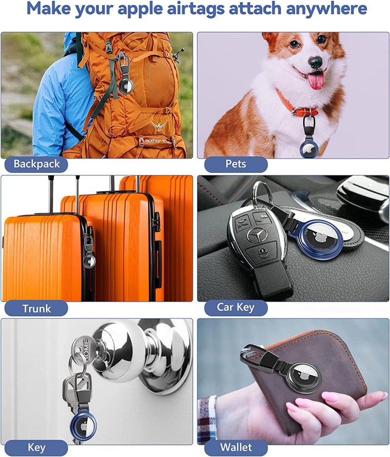 Premium AirTag Case Metal Protective Cover Keychain Clip Shockproof Scratch Resistant Secure Holder