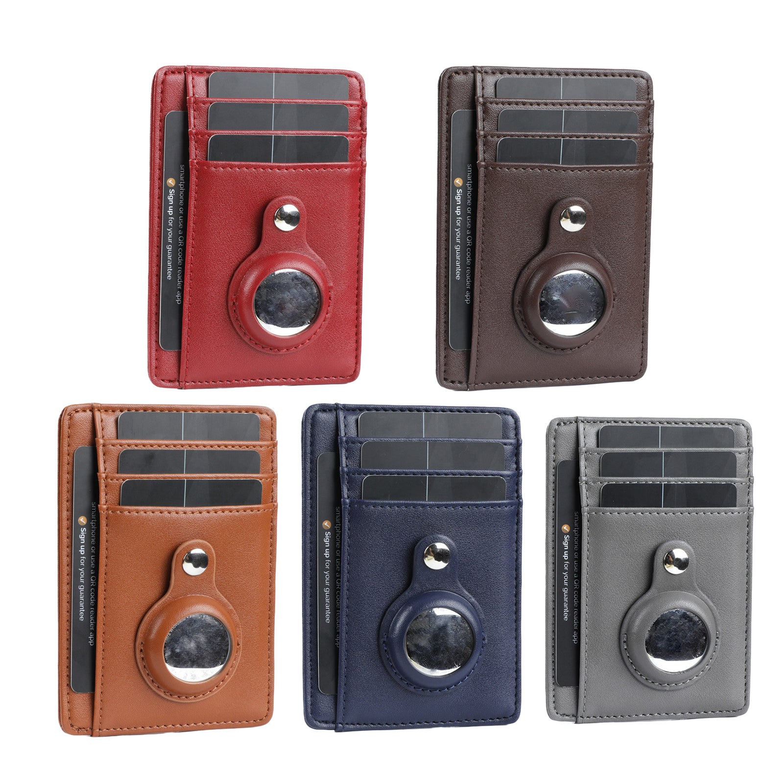 Premium AirTag Wallet Case RFID Blocking Leather Card Holder Slim Magnetic Closure Secure ID Credit Card Storage