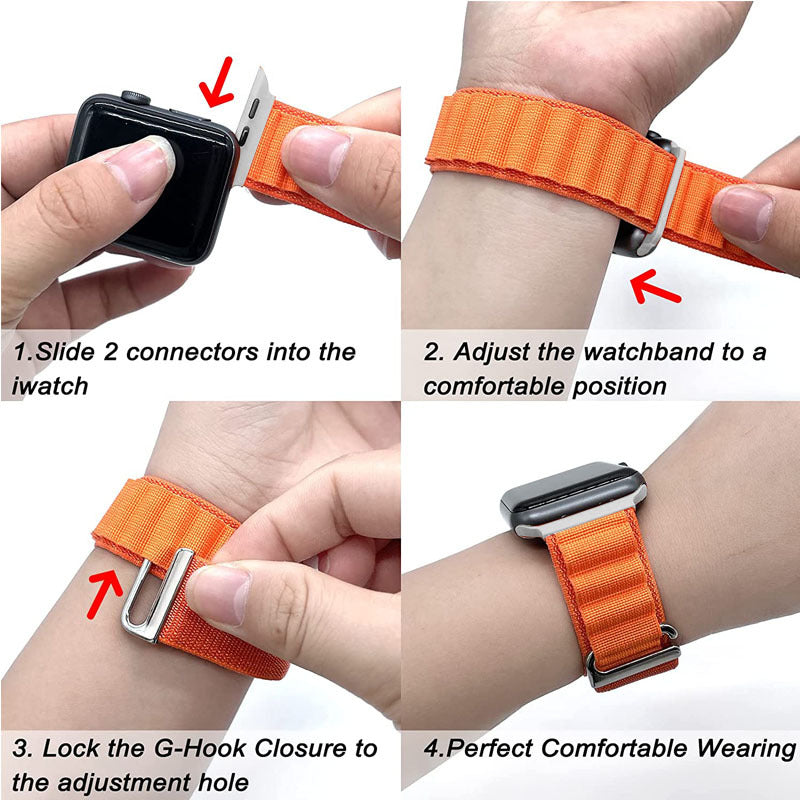 Premium Apple Watch Band Alpine Loop Durable Nylon Strap Adjustable Secure Fit Outdoor Sport Wristband