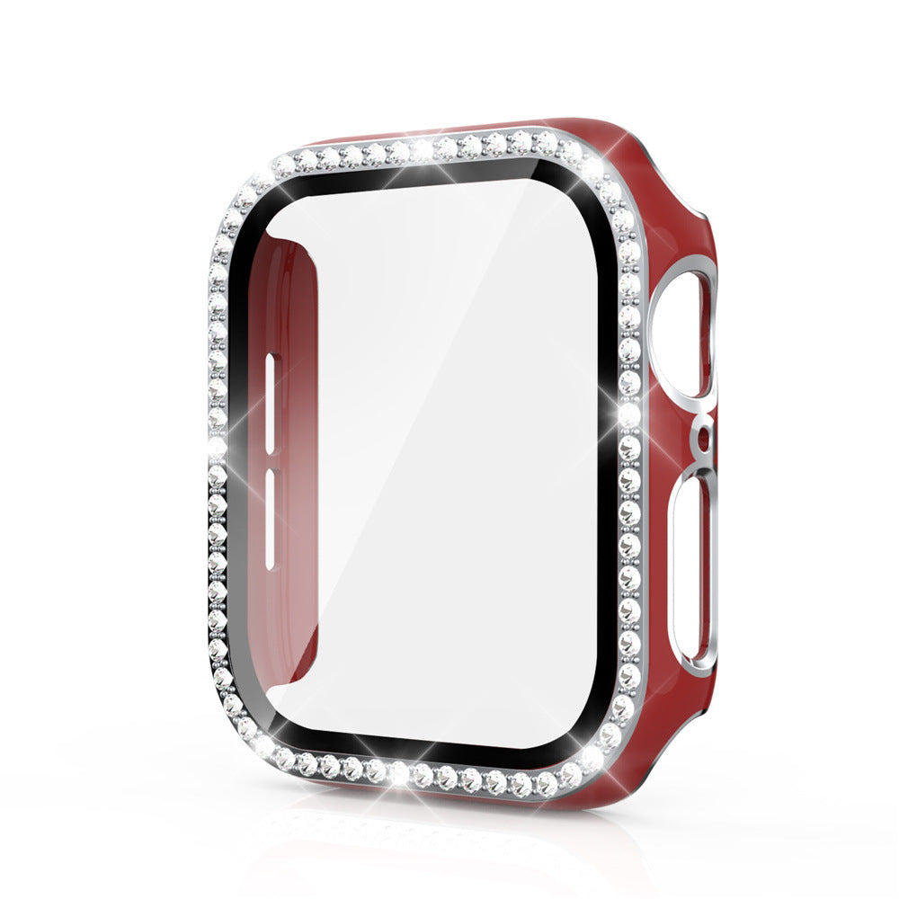 Premium Apple Watch Case Bling Rhinestone Glass Screen Protector Shockproof Protective Cover Luxury Design