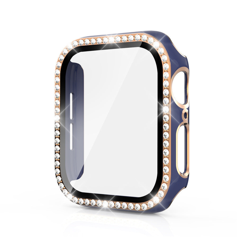 Premium Apple Watch Case Bling Rhinestone Glass Screen Protector Shockproof Protective Cover Luxury Design