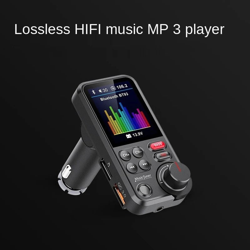 Premium Car Bluetooth FM Transmitter QC 3.0 Fast Charging USB Charger Hands-Free Calling Audio Adapter Stereo Music Player