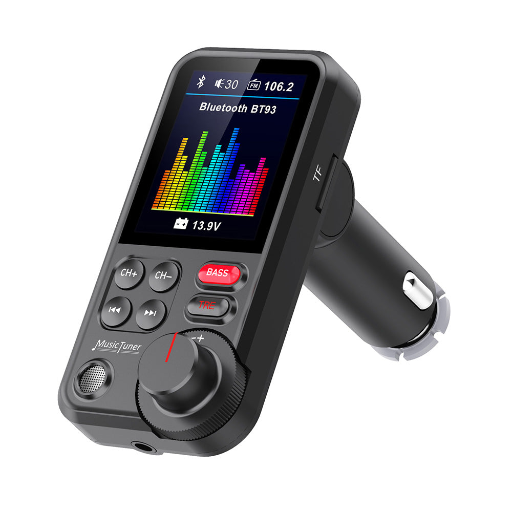 Premium Car Bluetooth FM Transmitter QC 3.0 Fast Charging USB Charger Hands-Free Calling Audio Adapter Stereo Music Player