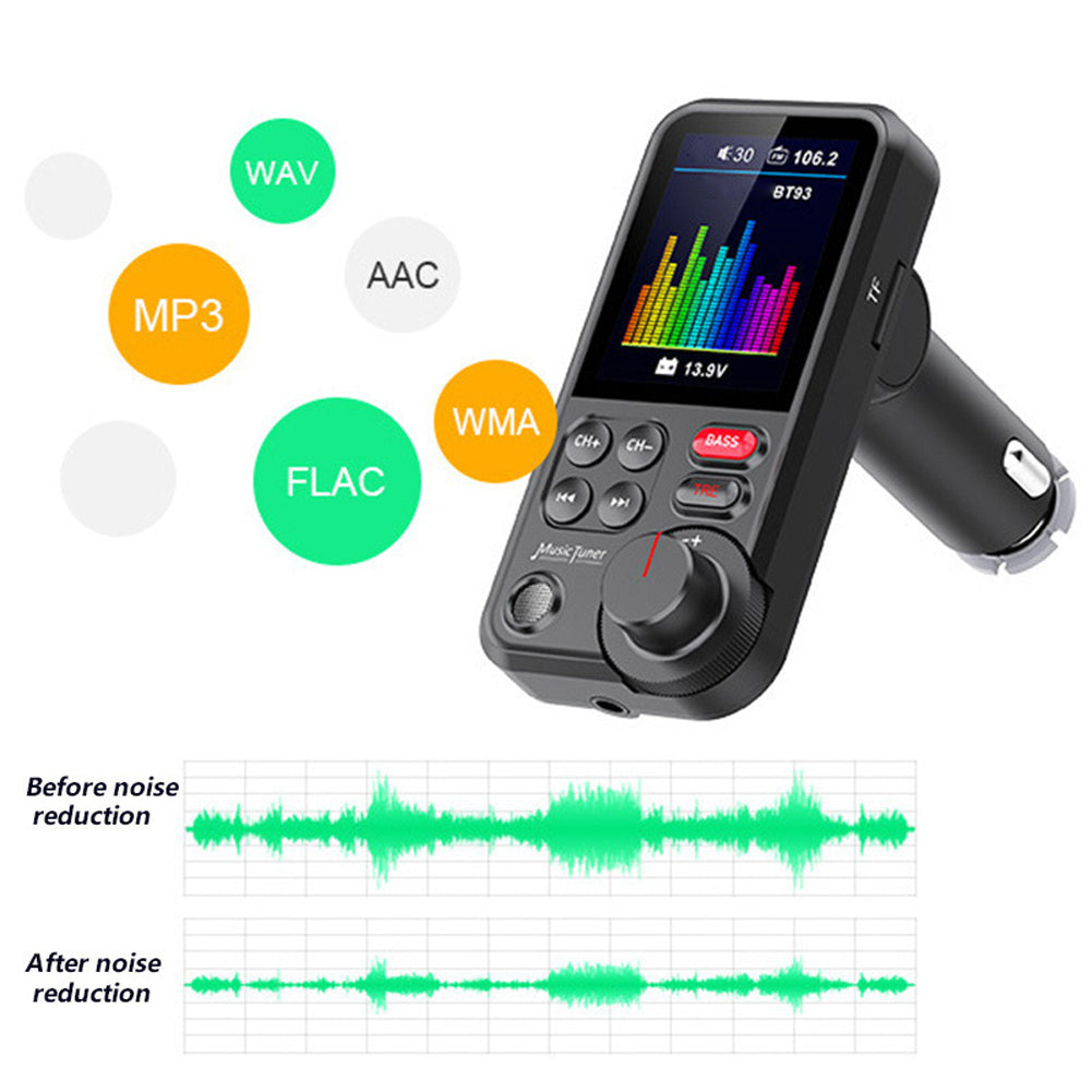 Premium Car Bluetooth FM Transmitter QC 3.0 Fast Charging USB Charger Hands-Free Calling Audio Adapter Stereo Music Player