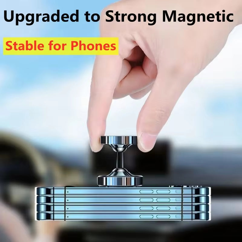 Premium Car Phone Mount Magnetic 360 Rotation Secure Grip Dashboard Holder Smartphone Compatible GPS Mount