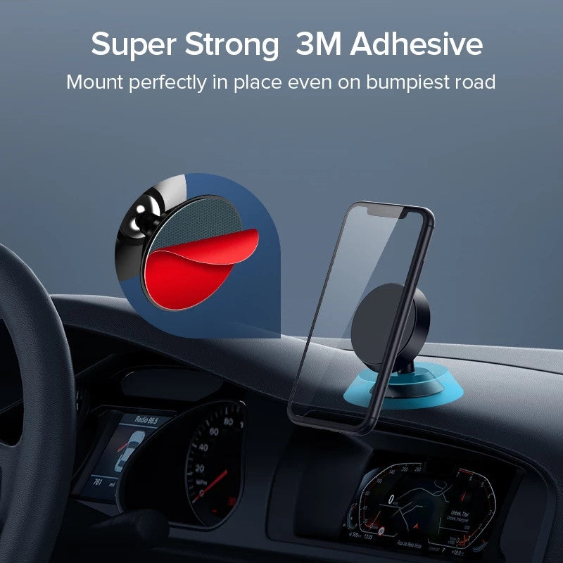 Premium Car Phone Mount Magnetic 360 Rotation Secure Grip Dashboard Holder Smartphone Compatible GPS Mount