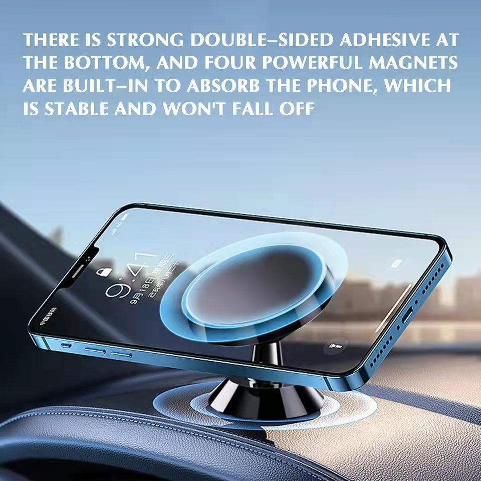 Premium Car Phone Mount Magnetic 360 Rotation Secure Grip Dashboard Holder Smartphone Compatible GPS Mount