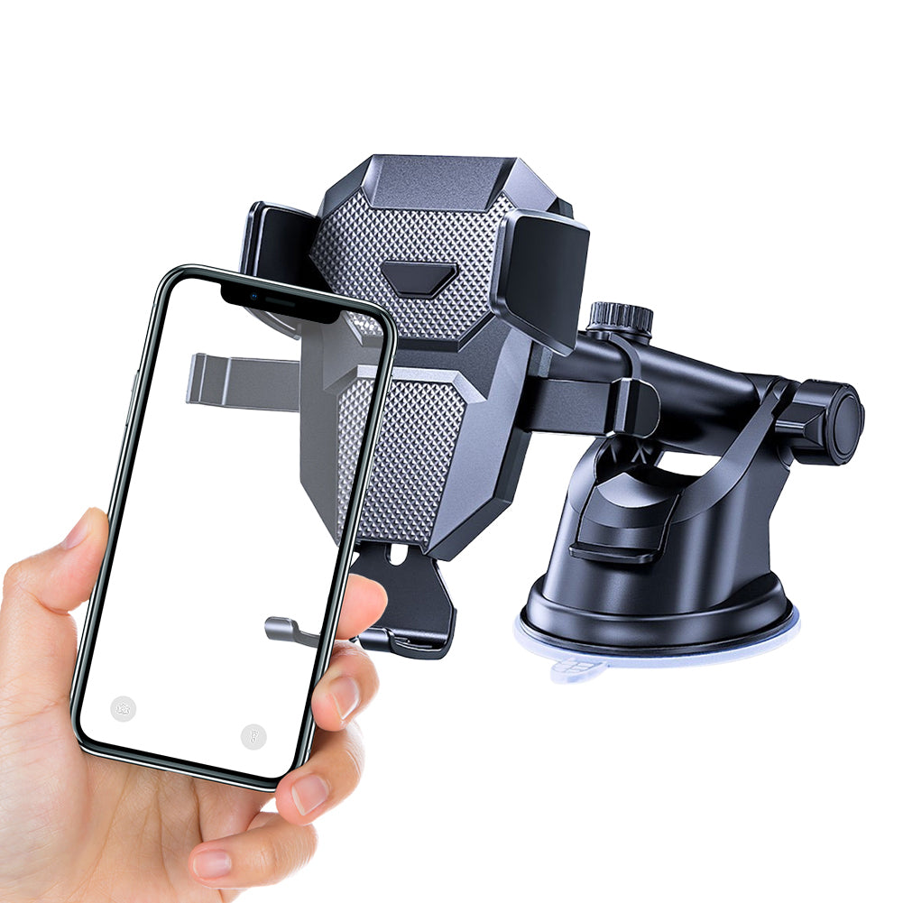 Premium Car Phone Mount Suction Cup 360 Rotation Secure Grip Dashboard Windshield Holder Smartphone Compatible