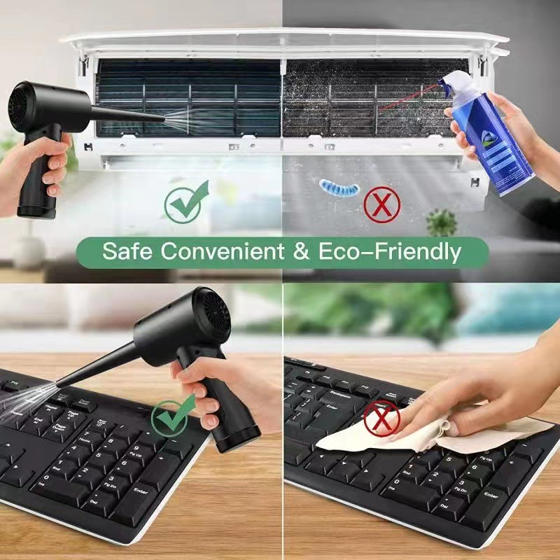 Premium Electric Air Duster Cordless Compressed Air Blower LED Light Keyboard Cleaner Reusable Cleaning Tool