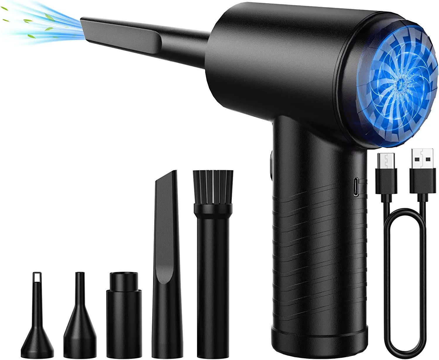 Premium Electric Air Duster Cordless Compressed Air Blower LED Light Keyboard Cleaner Reusable Cleaning Tool