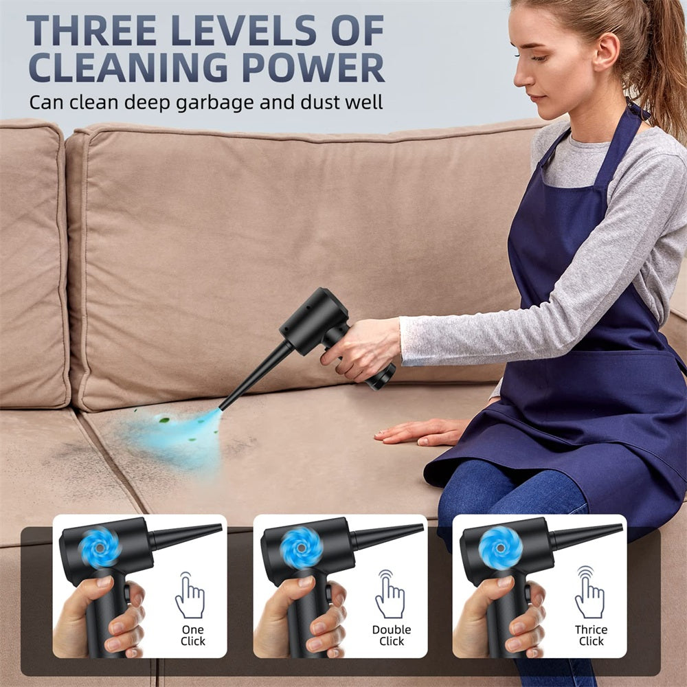 Premium Electric Air Duster Cordless Compressed Air Blower LED Light Keyboard Cleaner Reusable Cleaning Tool