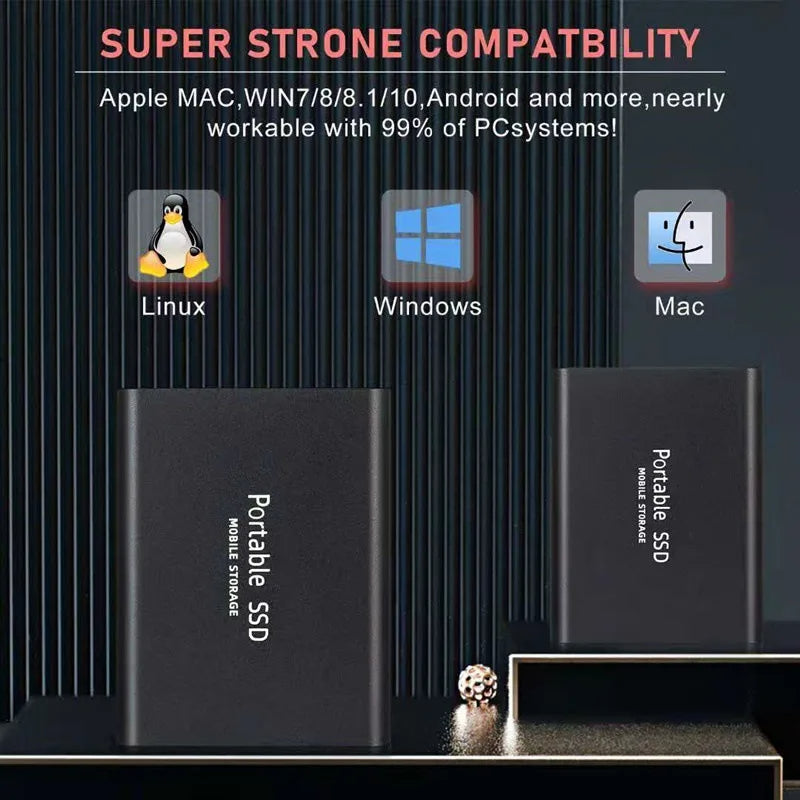 Premium External SSD Portable USB 3.1 High Speed Storage Drive Multi Capacity Compact Data Backup Solution