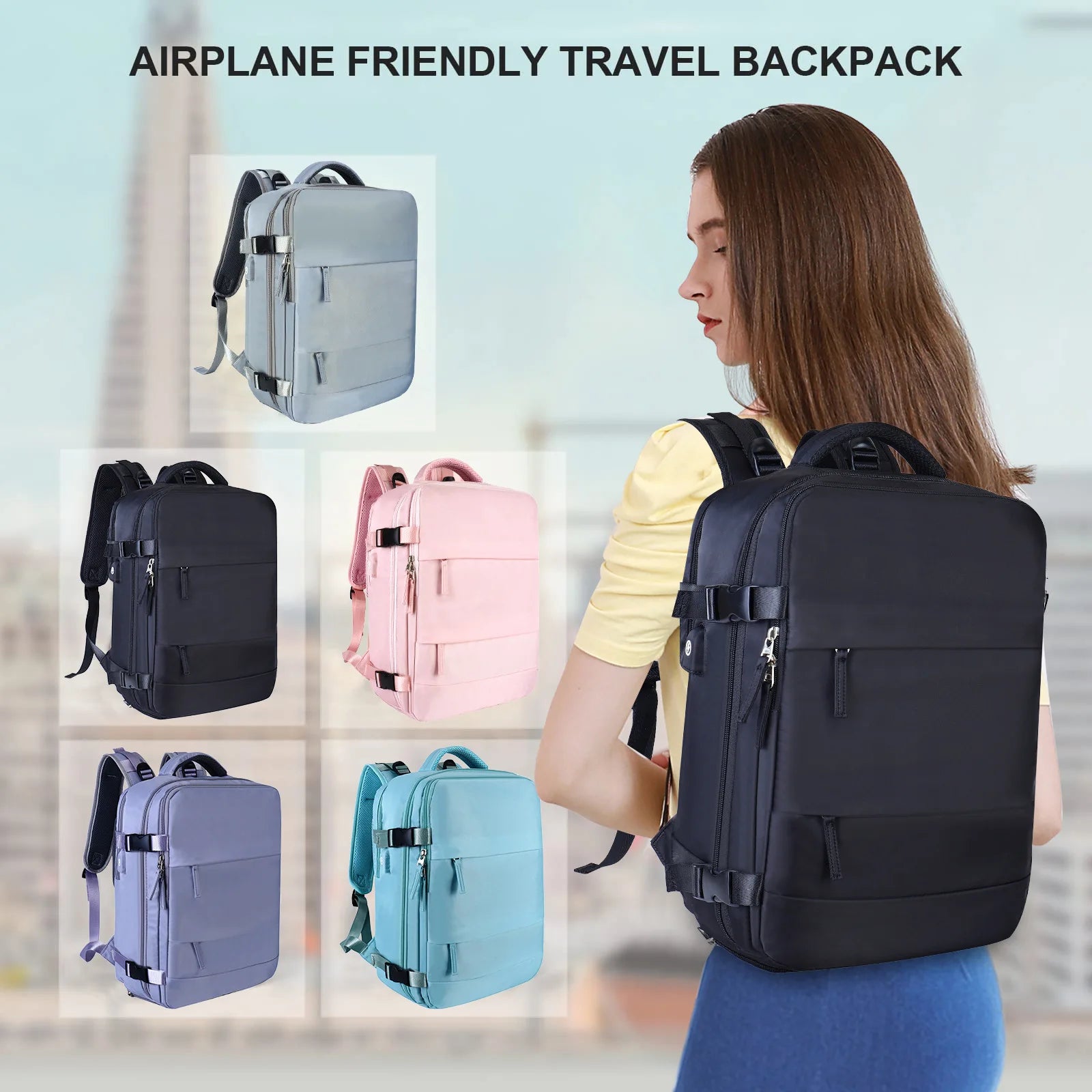 Premium Laptop Backpack Waterproof Expandable USB Charging Business Travel Backpack Large Capacity 13–17 Inch Laptop Compatible