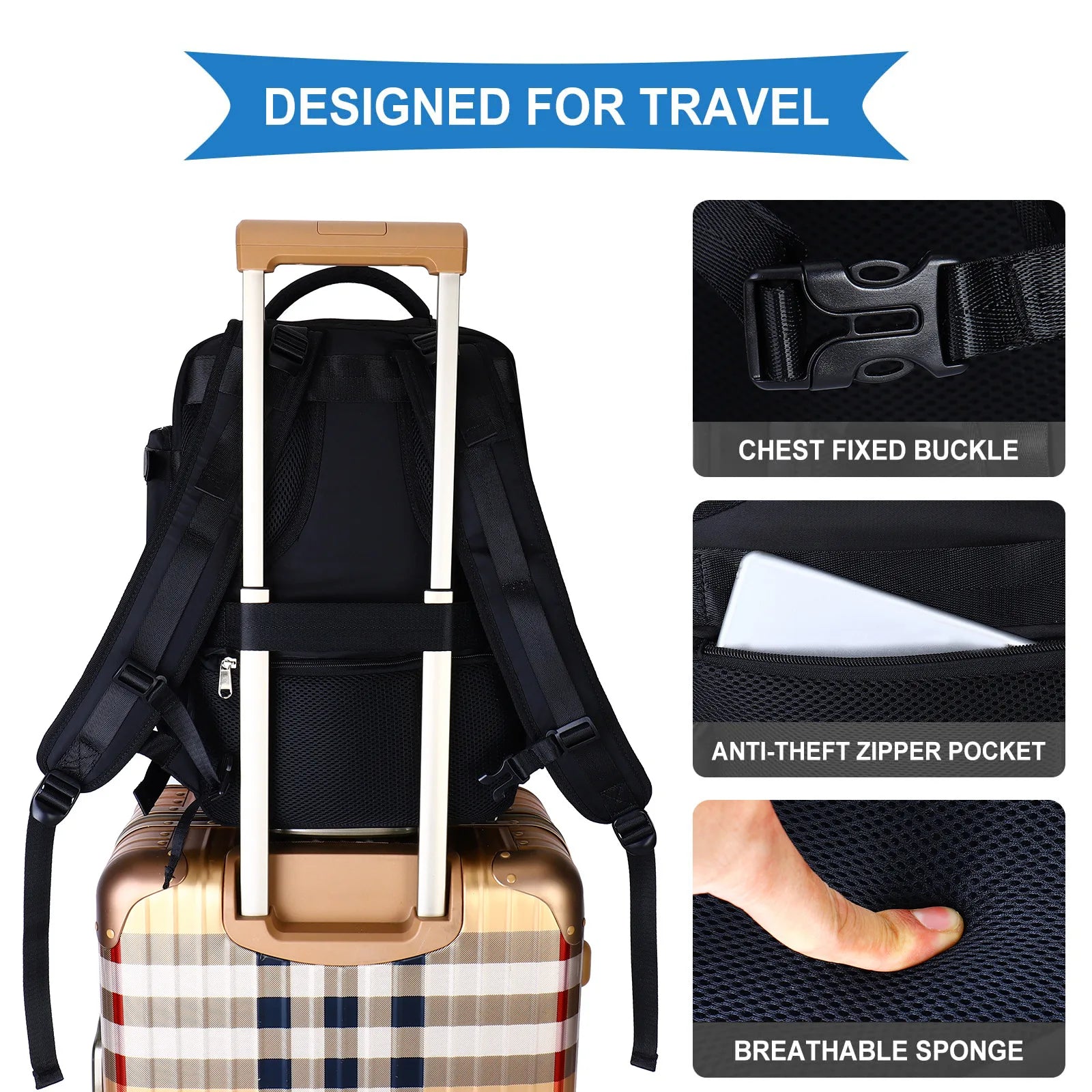 Premium Laptop Backpack Waterproof Expandable USB Charging Business Travel Backpack Large Capacity 13–17 Inch Laptop Compatible